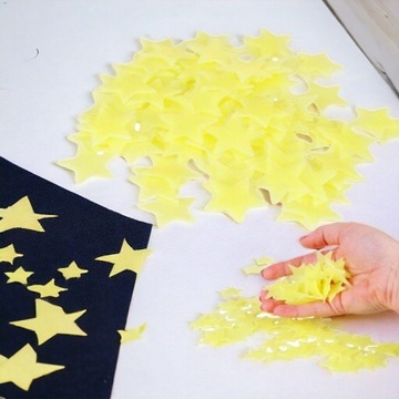 СВЕТЯЩИЕСЯ НАКЛЕЙКИ ФЛУОРЕСЦЕНТНЫЕ ЗВЕЗДЫ 100 шт.