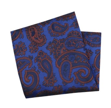 Niebieska Poszetka Męska ze Wzorem Paisley