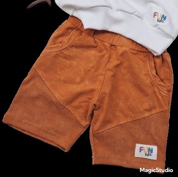 Szorty dekatyzowane FUN KIDS 140/146 pomarańcz