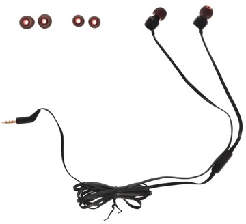 ЧЕРНЫЕ НАУШНИКИ-ВКЛАДЫШИ JBL T110 С МИКРОФОНОМ