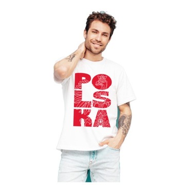 Koszulka kibica reprezentacji POLSKA + wpisany ORZEŁ t-shirt premium 190g