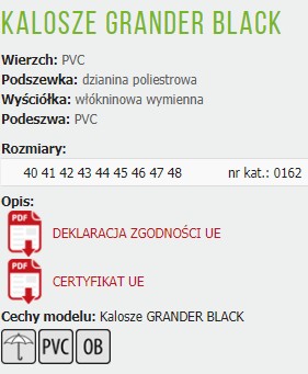 Польские резиновые сапоги DEMAR GRANDER BLACK 0162