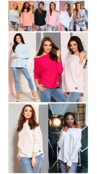 ДЖЕМПЕР OVERSIZE ТУНИКА ШЕРСТЯНОЙ ДЖЕМПЕР С ОТКРЫТЫМ ПЛЕЧОМ