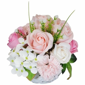 Мыльный букет цветов, розы, душистые гортензии, ПОДАРОК ​​на ДЕНЬ МАТЕРИ