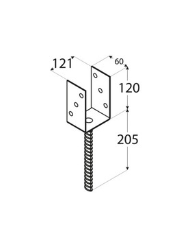 Бетонный столбчатый фундамент типа У ПС 100, горячеоцинкованный