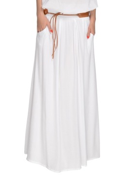 LETNIA śliczna spódnica MAXI BIAŁA długa BOHO