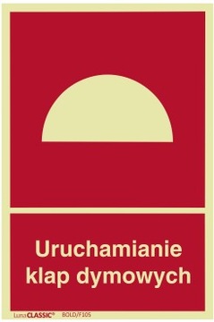 Znak URUCHAMIANIE KLAP DYMOWYCH 150X200