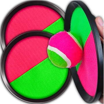 CATCH BALL GRA NA RZEPY RZUCAJ ŁAP PALETKI + PIŁKA DLA DWOJGA DLA DWÓCH