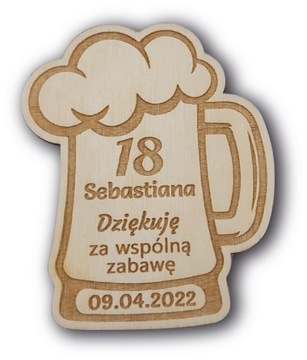 Podziękowane dla gości 18 urodziny kufel 10szt