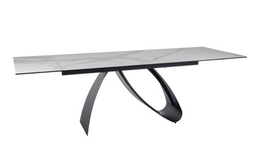 STÓŁ DIUNA CERAMIC BIAŁY STATUARIO VENATO / CZARNY MAT (160-240)X90