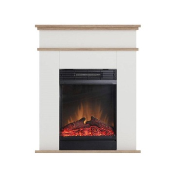 Kominek elektryczny wolnostojący Fori W02-biały,jasny dąb 1400W LED Warmtec