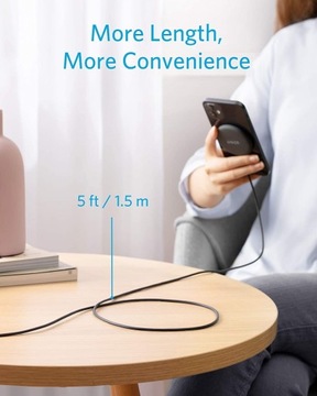 Магнитное беспроводное зарядное устройство Anker с кабелем USB-C