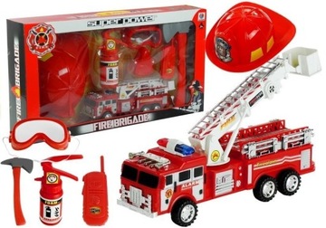 Strażak Playset: Zestaw Strażaka Straż Pożarna Wóz + Kask + Gaśnica