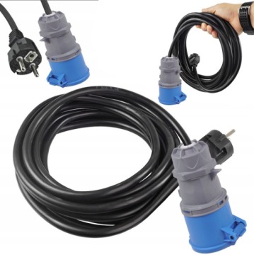 POLSKI ADAPTER CEE GNIAZDO WTYCZKA 230V 200CM DO KAMPERA PRZEJŚCIÓWKA 16A