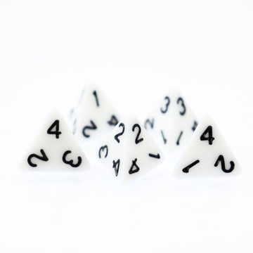 ZESTAW 25 KOSTEK K4 RPG BIAŁA KOŚĆ CZTEROŚCIENNA