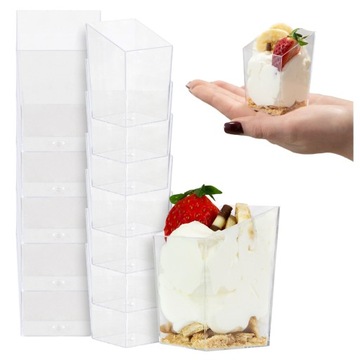 PUCHARKI POJEMNIKI NA DESERKI 85ml 24 szt. kubek CUTBLOCK na przekąski