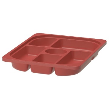 IKEA TROFAST Таця з відділеннями, червоний, 42x30x5 см