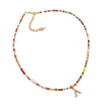 ЦВЕТНЫЕ БУСЫ ЦЕПОЧКА НА ШЕЮ ЗАЯВЛЕННЫЙ КУЛОН ОЖЕРЕЛЬЕ ОТДЕЛКА С ПИСЬМОМ