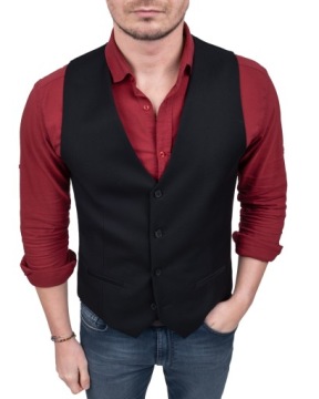 Мужской элегантный формальный жилет: черный 50 PL