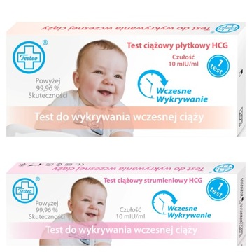 Test ciążowy płytkowy i strumieniowy 16 sztuk TESTEO