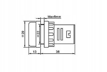 Amperomierz tablicowy miernik 22 MM LED 0 - 100A