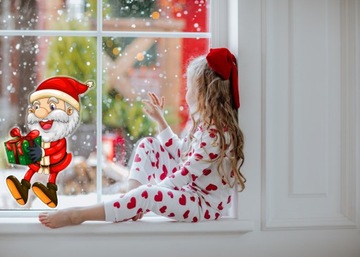 Naklejka ŚWIĄTECZNA na okno WESOŁY MIKOŁAJ nr 5