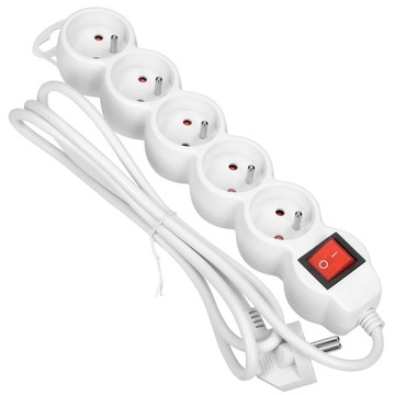 PRZEDŁUŻACZ PIĘCIOKROTNY 3 METRY BIAŁY WYŁĄCZNIK