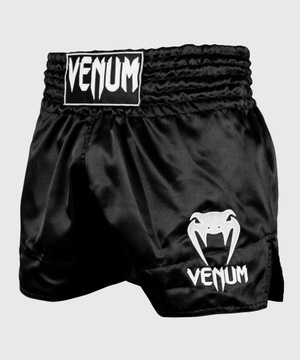 Шорты для тайского бокса VENUM CLASSIC XL ЧЕРНЫЕ/БЕЛЫЕ
