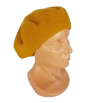 94 BERET FEZKO SZAFRANOWY WEŁNA rozm. 10,5