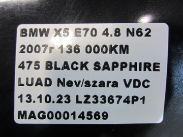 BMW X5 E70 BLATNÍK LEVÝ PŘEDNÍ BLACK SAPHIRE 475 51657178397