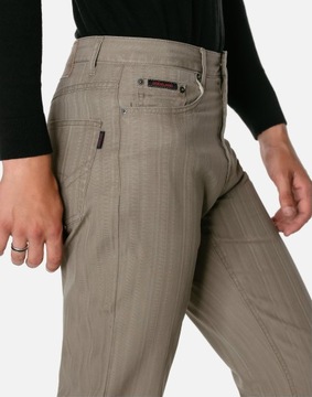 Spodnie Męskie Bawełniane z Klasyczną Prostą Nogawką Jeans Beżowe LY104 W33