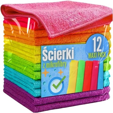 12x MIĘKKA ŚCIERKA ŚCIERECZKA KUCHENNA Z MIKROFIBRY 30x30cm WYSOKA JAKOŚĆ