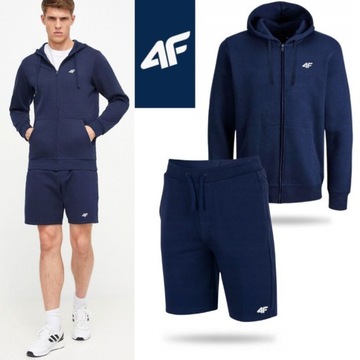 ZESTAW 4F BLUZA MĘSKA KRÓTKIE SPODENKI DRESOWE SPORTOWE NA CO DZIEŃ