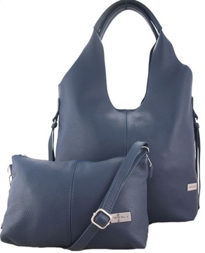 Torebka Damska Skórzana Shopper 2w1 Skóra Naturalna Vera Pelle Premium