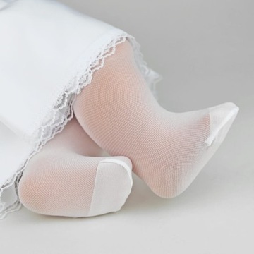 Колготки для крещения белые - сетка 20 DEN лето 56 - 62