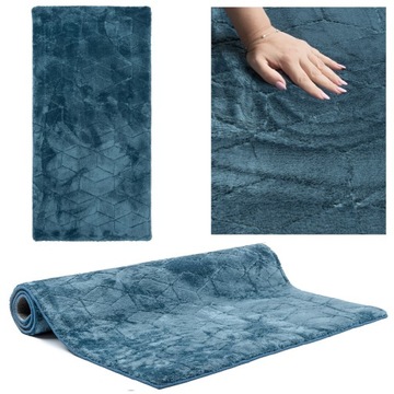 Dywan Do Sypialni PLUSZOWY Chodnik ANTYPOŚLIZGOWY Dekoracyjny Wzór 60x100cm