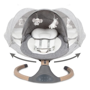 Электрическая качалка с пультом Kidwell LUXI 2в1 серый меланж