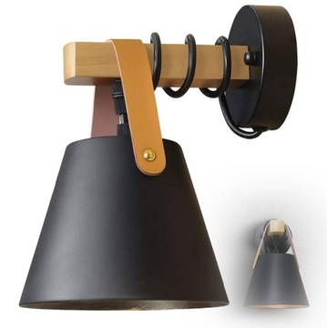 LAMPA ŚCIENNA LED KINKIET DO CZYTANIA WŁĄCZNIK -CZARNY