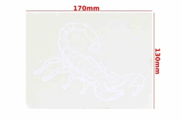 NAKLEJKA SKORPION BIAŁY 170x130mm KAT-E