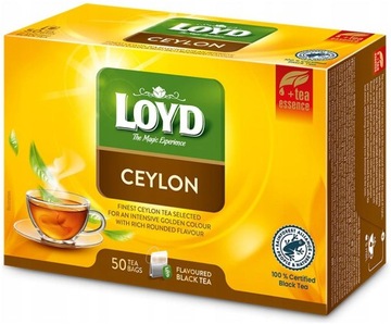 Klasyczna Czarna Herbata Ekspresowa Black Tea Ceylon Mocny Smak 50T LOYD