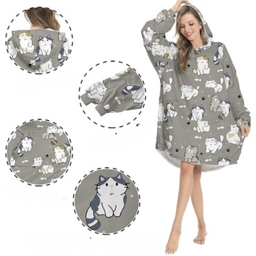 СВИТШОТ OVERSIZE ТЕПЛОЕ МЕХОВОЕ ОДЕЯЛО 2В1 ТОЛСТОГО XXL