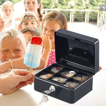 СЕЙФ ДЛЯ ДЕНЕЖНЫХ МОНЕТ БОЛЬШИЕ МЕТАЛЛИЧЕСКИЕ КАССЕТНЫЕ МОНЕТЫ С КЛЮЧОМ XXL