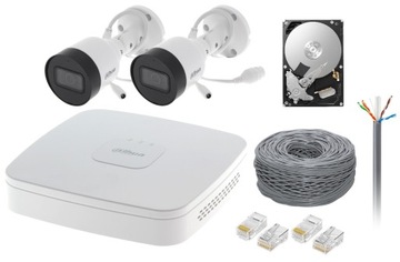 Zestaw System Monitoringu IP Dahua 2 Kamery 5MPX