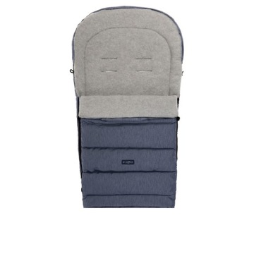 СПАЛЬНЫЙ МЕШОК ДЛЯ КОЛЯСКИ IGROW 2.0 СЕРЫЙ ШЕРСТЬ ПРЕМИУМ МЕЛАНЖ ТЕМНО-СИНИЙ