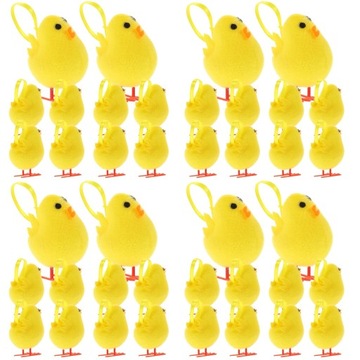 48 szt. Ornament wiszące pluszowe kurczaki pl
