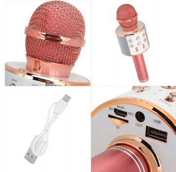 Mikrofon Karaoke Bluetooth RGB Bezprzewodowy Głośnik Dla Dzieci i Dorosłych