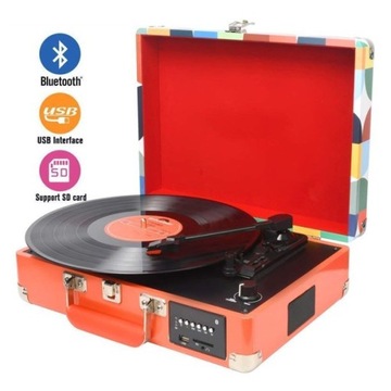 DIGITNOW GRAMOFON WALIZKOWY BLUETOOTH FM USB