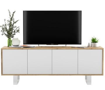 Szafka RTV Industrial komoda Loft Wotan Biały Mat