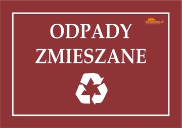 Nr.77 ODPADY ZMIESZANE TABLICA OSTRZEGAWCZA