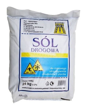 SÓL DROGOWA Z ANTYZBRYLACZEM 25 kg GASTER ŚNIEG